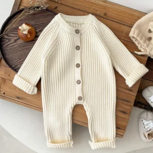 2025 New Infant Baby Girls Boys Knitted Jumpsuit