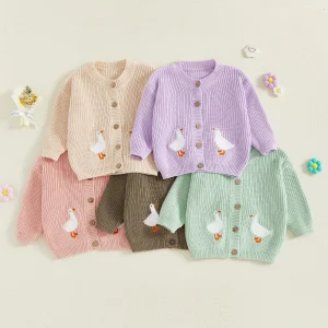 Lioraitiin Toddler Girl's Button Down Cardigan Kid Tops