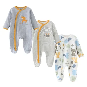 Fashion 3 Pcs Autumn Winter Sweet Baby Boy/Girl Rompers