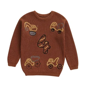Boys Dinosaur Print Pullover Sweater