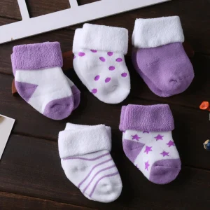 5Pairs/lot unisex Non-Skid Baby Shoe Socks