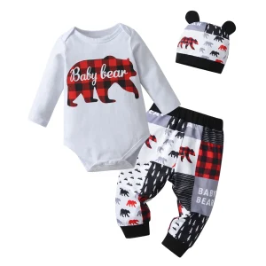 Baby Boy Set  Bear Print Outfit
